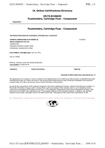 保險(xiǎn)絲座FH1系列UL證書(shū)