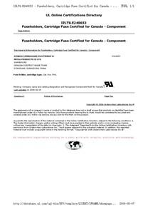 保險(xiǎn)絲座FH1系列CUL證書(shū)